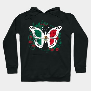 Mexican Flag Butterfly Mexican Womens Girls Cinco De Mayo Hoodie